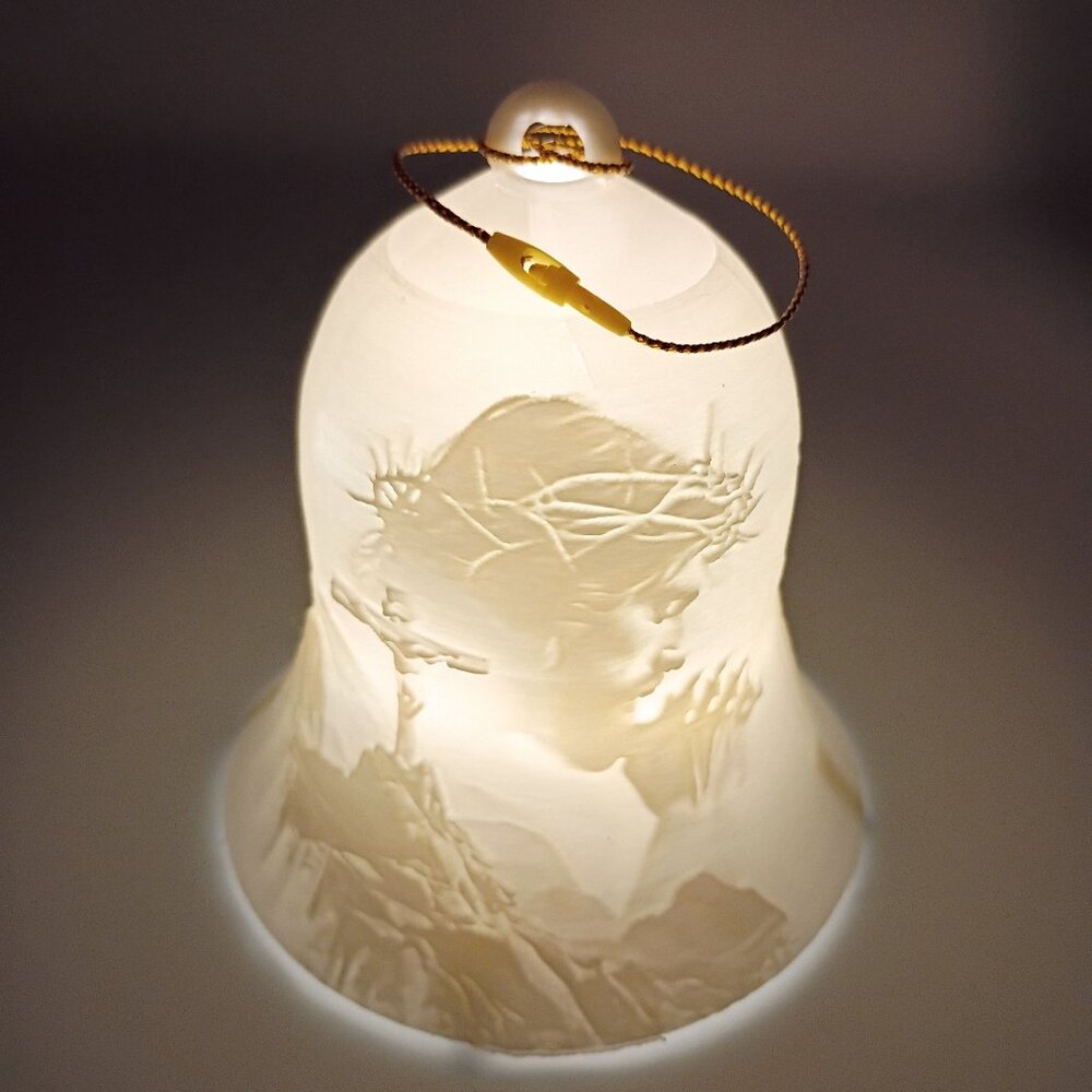 3D Printed Jesus Lithophane Lighted Bell, Christian Night Light, Religious Gift